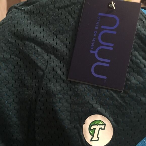 Tulane University Logo Green Wave 2 pc set Top & Shorts Lg Black Mesh - Picture 3 of 6